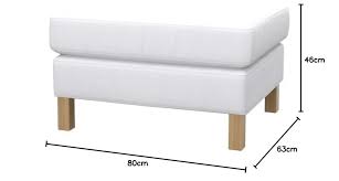 Soferia Utbytesskydd för IKEA KARLSTAD Fotpall - Ekoleather Vit