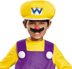 Deluxe Wario Kostym för Barn - Halloween Tecknad