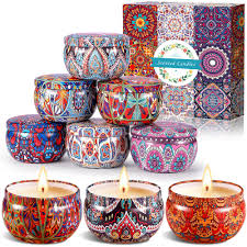 BEYAOBN Doftljus Set med Blommor - 9 Delar